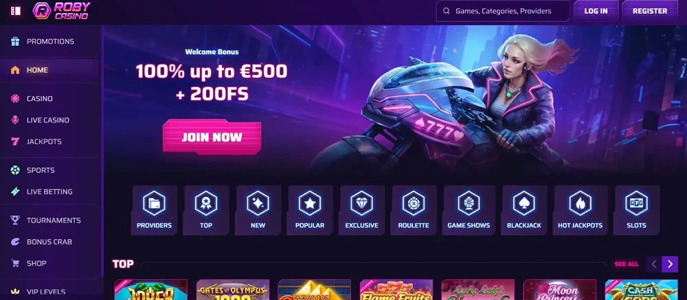 RobyCasino bonus screenshot