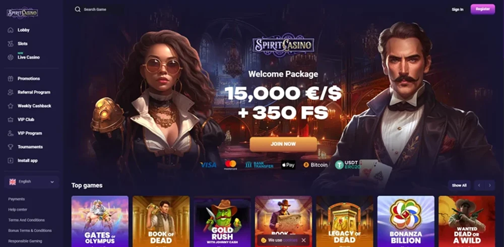 Spirit Casino bonus screenshot