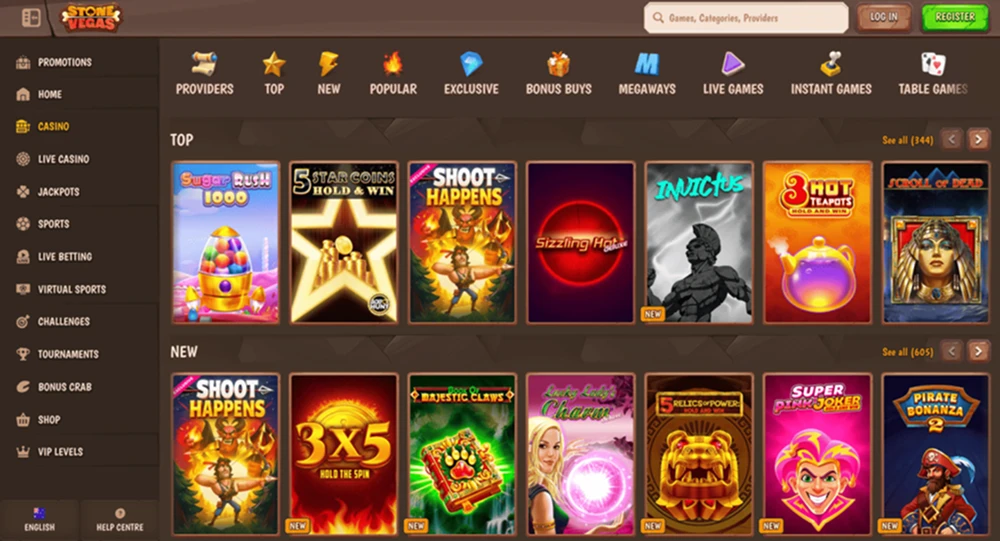 Stone Vegas casino bonus screenshot