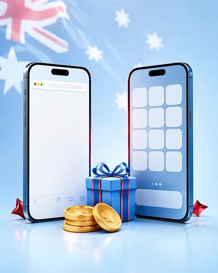 Mobile browser bonus screen for no deposit pokies